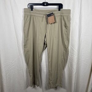 The North Face Womans Aphrodite Motion Crop Pants Twill Beige Size XL